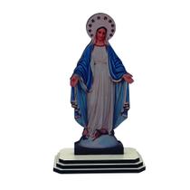 Adorno Imagem Nossa Senhora das Graças de Mesa Madeira 12 cm - FORNECEDOR 54