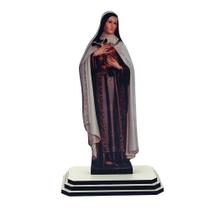 Adorno Imagem Santa Terezinha do Menino Jesus de Mesa Madeira 12 cm - FORNECEDOR 54