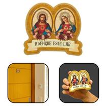 Adorno Medalha de Porta Sagrado Coração de Jesus e Maria