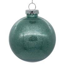 Adorno Navideño Bola Transparente Vickerman con Brillo Menta Escarchado