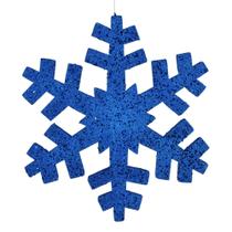 Adorno Navideño Copo de Nieve Azul con Purpurina Vickerman de 18 cm Adorno Navideño Copo de Nieve Azul con Purpurina Vickerman de 18 cm
