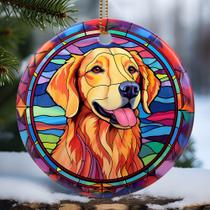 Adorno Navideño Touber Golden Retriever de Cerámica 7 cm
