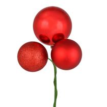Adorno Navideño Vickerman Bola Roja 18 cm con Paquete de 4 Picks Adorno Navideño Vickerman Bola Roja 18 cm con Paquete de 4 Picks