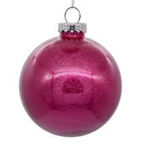 Adorno Navideño Vickerman Bola Transparente de 6" con Brillo Rojo Bayas Adorno Navideño Vickerman Bola Transparente de 6" con Brillo Rojo Bayas
