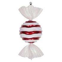 Adorno Navideño Vickerman Ola Rayada Roja y Blanca 18,5 cm Adorno Navideño Vickerman Ola Rayada Roja y Blanca 18,5 cm