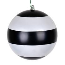 Adorno Navideño Vickerman Perla a Rayas Negro-Blanco 6 cm