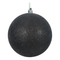 Adorno Vickerman Bola Negra con Brillo 12 cm Plástico Irrompible