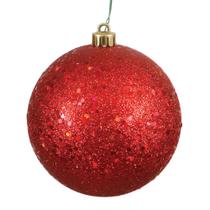 Adorno Vickerman Bola Roja con Lentejuelas 12 cm Irrompible