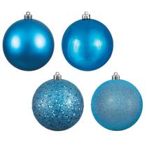 Adorno Vickerman Bola Turquesa 24 cm 4 Acabados Caja con 24