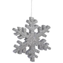 Adorno Vickerman L134907 Copo de Nieve con Brillantina, 36 cm, Plateado