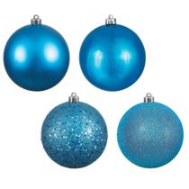Adorno Vickerman Turquesa Bola de 12 cm con 4 Acabados, Paquete con 4 Adorno Vickerman Turquesa Bola de 12 cm con 4 Acabados, Paquete con 4