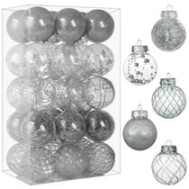 Adornos Navideños de Bola Transparentes BSTDECOR 6 cm 30 unidades Plata