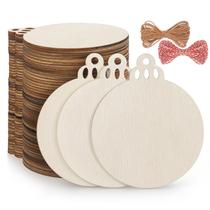 Adornos Navideños de Madera Fuyit 50 PCS Círculos de Manualidades DIY de 10 cm