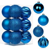 Adornos Navideños Esferas Briful 8 cm Azules 12 piezas