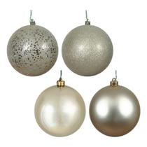 Adornos Navideños Vickerman 3 Champagne con 4 Acabados, Set de 32 piezas