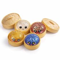 Adouiry Kit com 4 Bolas Antiestresse em Formato de Dumpling com Glitter, Brinquedo Fidget Adouiry Kit com 4 Bolas Antiestresse em Formato de Dumpling com Glitter, Brinquedo Fidget