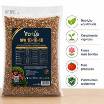Adubo NPK 101010 FORTYS 1kg Fertilizante Mineral Granulado para Horta, Jardim, Vasos, Flores, Gramado, Hortaliças e Árvores Frutíferas