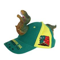 Adult Kids 3D Cartoon Fierce Dinosaur Baseball Cap Funny Wide Brim Snapback Hat - Green - One Size