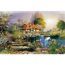 Adulto 1000 Peças Swan Lake Jigsaw Puzzle Stress Relief Entretenimento Paisagem Papel De Desenho