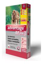 Advantage Max 3 Cães 10 A 25kg Combo 3 Pipetas Antipulgas - ELANCO - BAYER