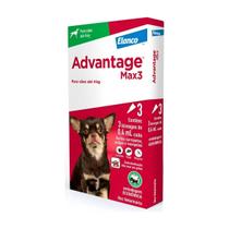 Advantage MAX3 0,4 mL Elanco para Cães Até 4 Kg - 3 Bisnagas