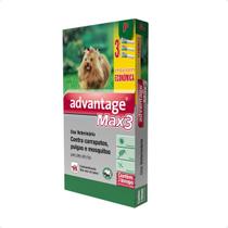 Advantage MAX3 0,4 mL Elanco para Cães Até 4 Kg - 3 Bisnagas