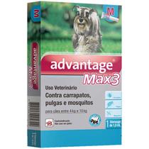 Advantage MAX3 1 mL Elanco para Cães de 4 a 10 Kg - 1 Bisnaga