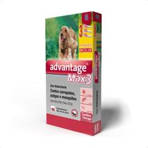 Advantage MAX3 2,5 mL Elanco para Cães de 10 a 25 Kg - 3 Bisnagas