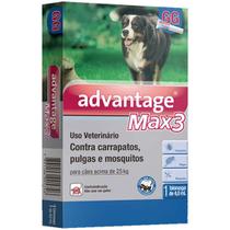 Advantage MAX3 4 mL Elanco para Cães Acima de 25 Kg - 1 Bisnaga