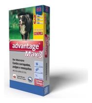 Advantage Max3 Cães Acima 25kg 3 Pipetas 4,0ml Antipulgas VAL 30.09.25