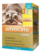 Advocate Anti Pulgas Cães Entre 4 A 10 Kg 1,0 Ml Com 3 Un - ELANCO