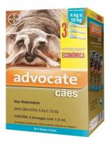 Advocate Anti Pulgas Cães Entre 4 A 10 Kg 1,0 Ml Com 3 Un