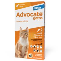 Advocate Antipulgas Elanco para Gatos de ate 4 Kg 0,4 mL Combo com 3 unidades