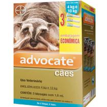 Advocate Antipulgas para Cães 4 a 10 Kg 1,0 ml - Combo 3 Unidades