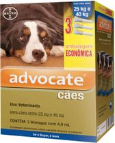 Advocate Cães 25 A 40kg Combo 3 Pipetas