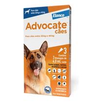 Advocate Cães 4,0ml Cães de 25 A 40Kg 3 Pipetas - Elanco