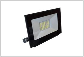 Ae-1822.03_refletor led smd, 30w, branco frio 6000k, 110, bivolt ac100-240v, ip40, 2.100lm, fp 0,90, acab. preto