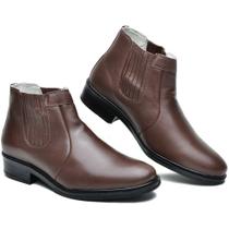 AE40CLA Bota Social Masculina em pelica forrada Marron