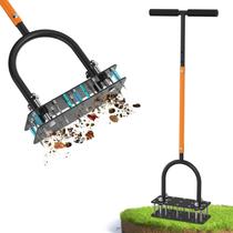 Aerador de gramado GAINO Manual Yard com 15 pontas em T Handle preto Aerador de gramado GAINO Manual Yard com 15 pontas em T Handle preto