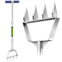 Aerador Manual de Gramado Leweio 95 cm com 4 Pontas de Aço Verde