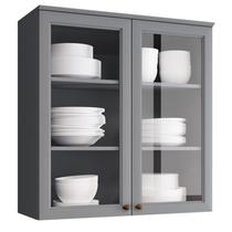 Aéreo 02 Portas c/ Vidro 80 cm Americana Cinza Aéreo 02 Portas c/ Vidro 80 cm Americana Cinza