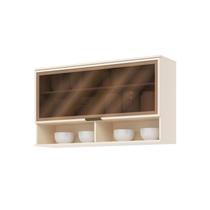 Aéreo 1 Pt Basculante Vidro 120 cm Connect OFF White