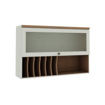 Aéreo 1,20 cm com porta de vidro e porta pratos 100% MDF 1510 Linha Iluminata Genialflex