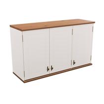 Aéreo 3 Portas com Tampo de Madeira Maciça Joy Branco/Off White Aéreo 3 Portas com Tampo de Madeira Maciça Joy Branco/Off White