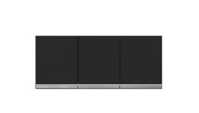 Aéreo Armário Andreia 120 cm 3 Portas Preto - AJL Móveis