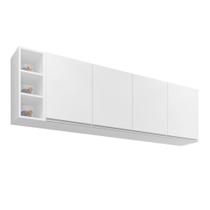 Aéreo Cozinha com Nicho Garrafeiro 160cm Branco - Belliv Decor Aéreo Cozinha com Nicho Garrafeiro 160cm Branco - Belliv Decor