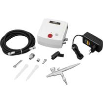Aerógrafo Vonder Com Minicompressor E 10 Acessórios - Ideal Para Micropinturas, Retoques E