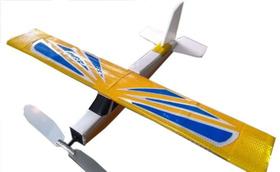 Aeromodelo de voo livre piper kub amarelo