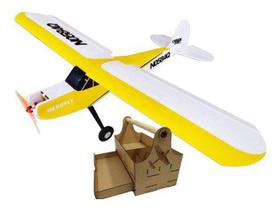 Aeromodelo Treinador Piper Com Eletronica 4 Canais Kit 3