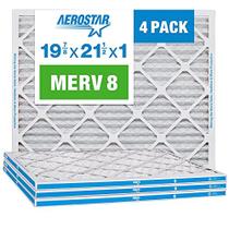 Aerostar 19 7/8 x 21 1/2 x 1 MERV 8 Filtro de Ar Plissado, Filtro de Ar do Forno AC, 4 Pacote (Tamanho Real: 19 7/8" x 21 1/2" x 3/4")